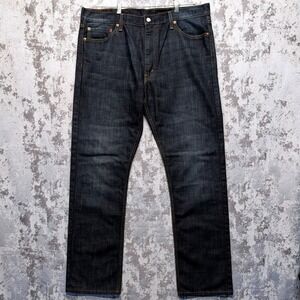 Levis 513 Straight Jeans Mens 38x32 Dark Wash Indigo Denim EUC